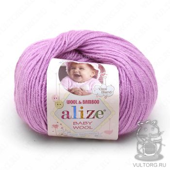 Пряжа Alize Baby Wool, цвет № 672 (Нежно-розовый)