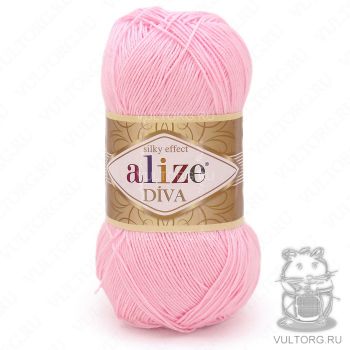 Пряжа Alize Diva, цвет № 185 (Светло-розовый)