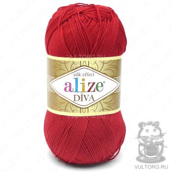 Пряжа Alize Diva, цвет № 106 (Красный)