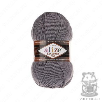 Пряжа Alize Lanagold Fine, цвет № 348 (Темно-серый)