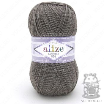 Пряжа Alize Lanagold 800, цвет № 240 (Светло-коричневый меланж)