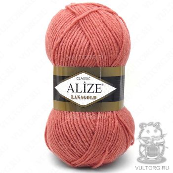 Пряжа Alize Lanagold, цвет № 154 (Коралловый)