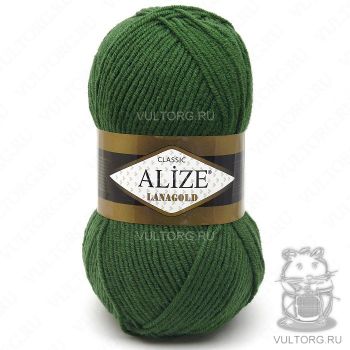 Пряжа Alize Lanagold, цвет № 118 (Темно-зелёный)
