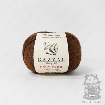 Пряжа Gazzal Baby Wool, цвет № 807 (Коричневый)