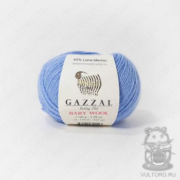 Пряжа Gazzal Baby Wool, цвет № 813 (Голубой)