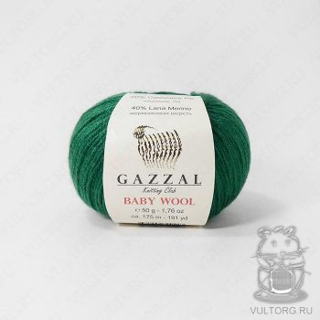 Пряжа Gazzal Baby Wool, цвет № 814 (Зеленый)