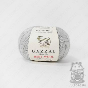 Пряжа Gazzal Baby Wool, цвет № 817 (Светло-серый)