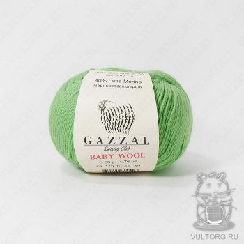 Пряжа Gazzal Baby Wool, цвет № 821 (Салатовый)