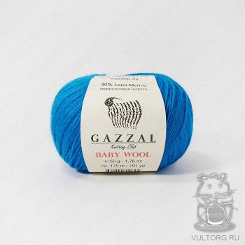 Пряжа Gazzal Baby Wool, цвет № 822 (Морская волна)