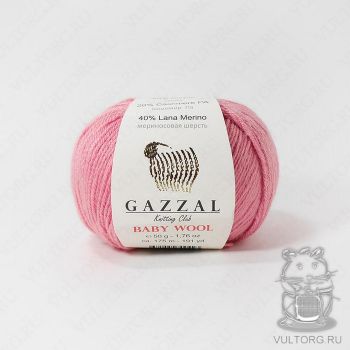 Пряжа Gazzal Baby Wool, цвет № 831 (Розовый)