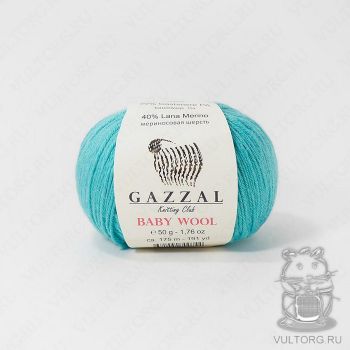 Пряжа Gazzal Baby Wool, цвет № 832 (Бирюзовый)