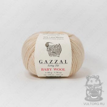 Пряжа Gazzal Baby Wool, цвет № 839 (Бежевый)
