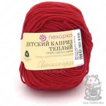 Пряжа Пехорка Детский каприз тёплый, цвет № 06 (Красный)