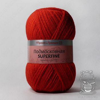 Пряжа из Троицка Подмосковная Суперфайн, цвет № 0042 (Красный)