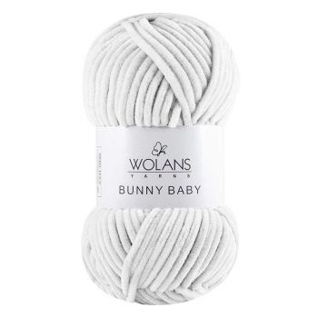 Пряжа Wolans Bunny Baby, цвет № 01 (Ультрабелый)