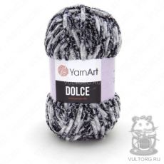 Пряжа YarnArt Dolce, цвет № 801 (Белый, серый, черный)