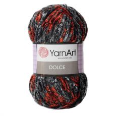 Пряжа YarnArt Dolce, цвет № 806 (Красный, черный)