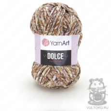 Пряжа YarnArt Dolce, цвет № 811 (Белый, бежевый, коричневый)