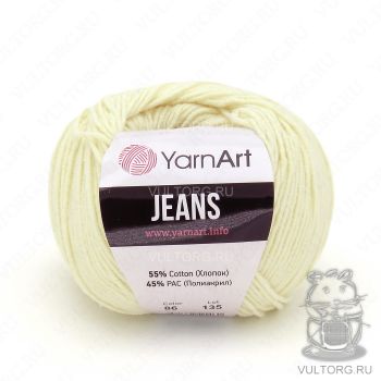 Пряжа YarnArt Jeans, цвет № 86 (Молочный)