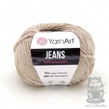 Пряжа YarnArt Jeans, цвет № 87 (Светло-бежевый)