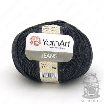 Пряжа YarnArt Jeans, цвет № 28 (Графит)