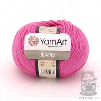 Пряжа YarnArt Jeans, цвет № 42 (Малиновый)