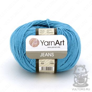 Пряжа YarnArt Jeans, цвет № 55 (Бирюзовый)